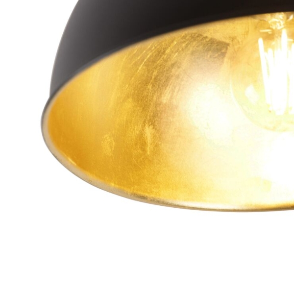 Smart plafondlamp zwart met goud 28 cm incl. Wifi a60 - magnax
