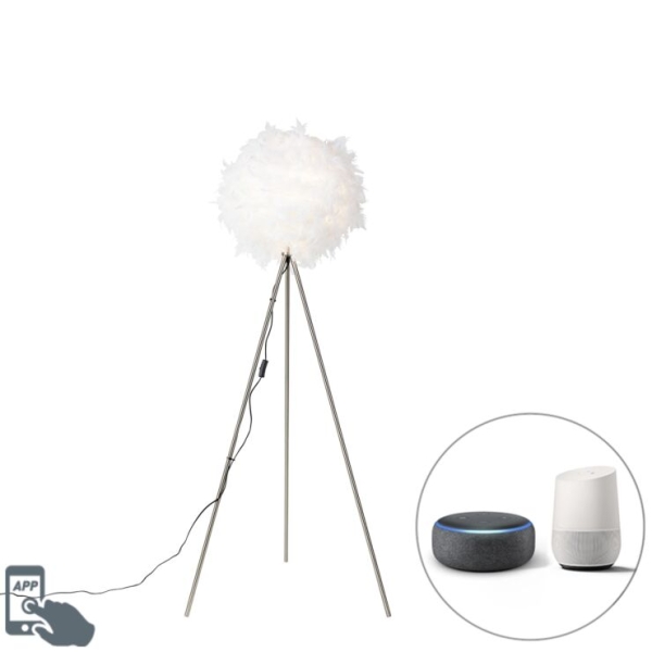 Smart romantische vloerlamp wit incl. Wifi a60 - feather