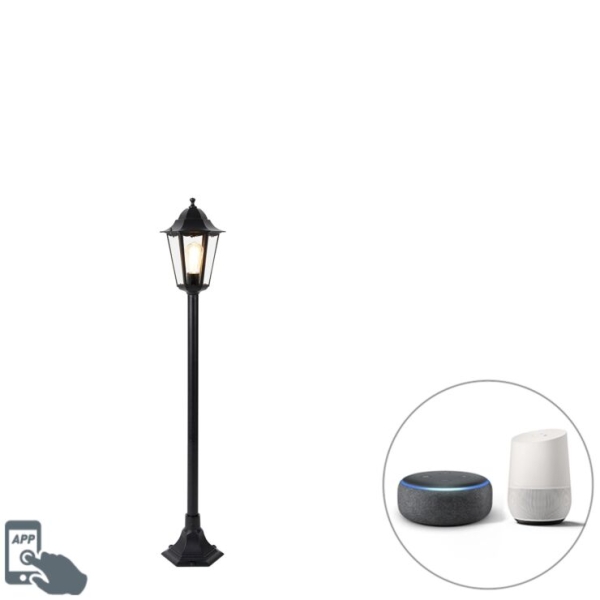 Smart staande buitenlamp zwart 125 cm incl. Wifi ST64 - New Orleans