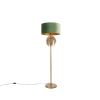 Smart vloerlamp goud 145 cm met kap groen incl. Wifi a60 - botanica