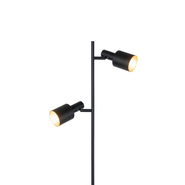 Smart vloerlamp zwart incl. 2 wifi a60 - stijn
