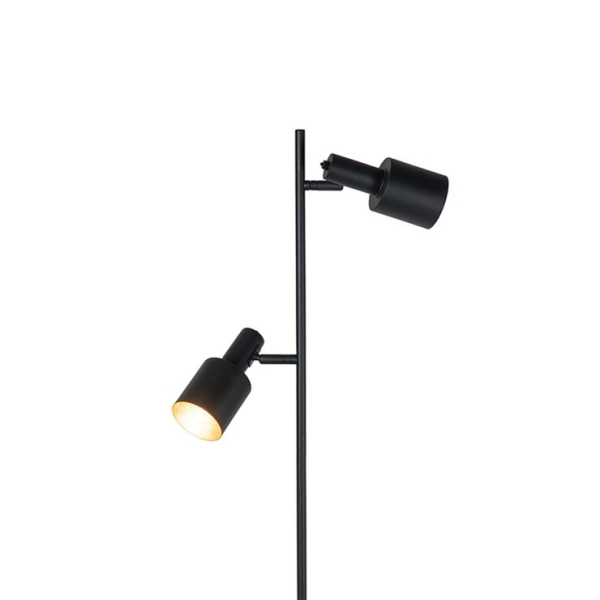 Smart vloerlamp zwart incl. 2 wifi a60 - stijn