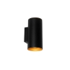 Smart wandlamp zwart met goud 2-lichts incl. Wifi gu10 - sab