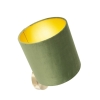 Strakke wandlamp goud met groene velours kap - matt