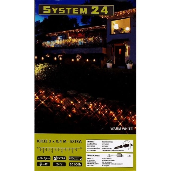 System-24 koppelbare ijspegelverlichting 49 lamps warm wit