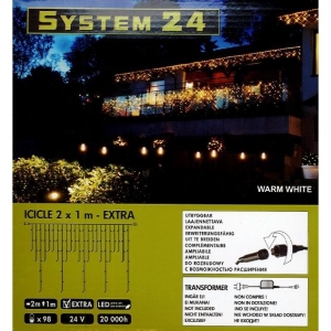 System-24 koppelbare ijspegelverlichting 98 lamps warm wit