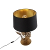 Tafellamp goud 33 cm met katoenen kap zwart 40 cm - botanica