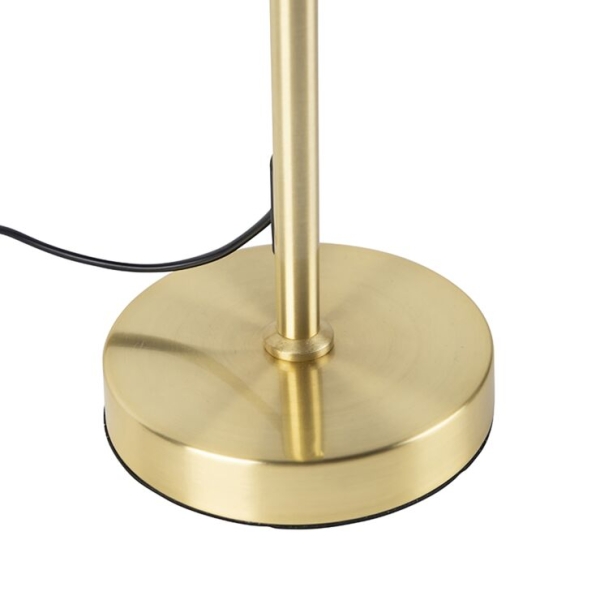 Tafellamp goud verstelbaar met kap boucle taupe 35 cm - parte