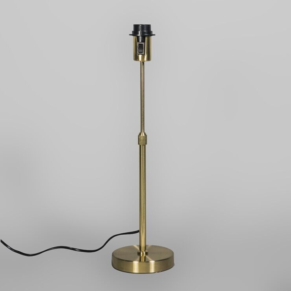 Tafellamp goud/messing met kap wit 25 cm verstelbaar - parte