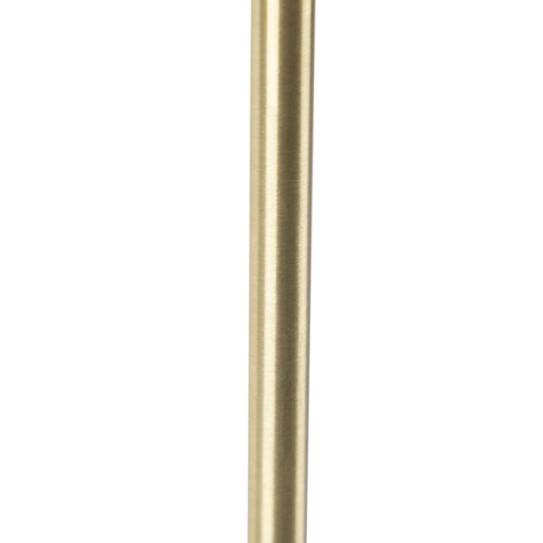 Tafellamp goud/messing met linnen kap grijs 35 cm - parte