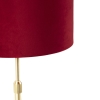 Tafellamp goud/messing met velours kap rood 25 cm - parte