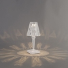 Tafellamp transparant incl. Led ip54 oplaadbaar - crystal