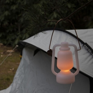 Tafellamp wit flame effect 22 cm - Storm Mini