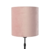 Tafellamp zwart met velours kap roze met goud 25 cm - parte