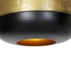 Vintage hanglamp zwart met messing langwerpig 3-lichts - kayleigh