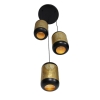 Vintage hanglamp zwart met messing rond 3-lichts - kayleigh