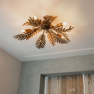 Vintage plafondlamp goud 70 cm 5-lichts - botanica