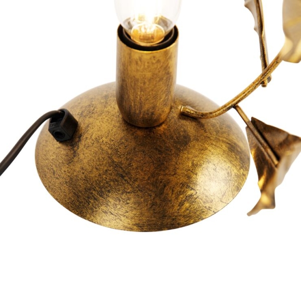 Vintage tafellamp antiek goud 25 cm - linden
