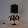 Vintage tafellamp antiek goud met groene kap - linden