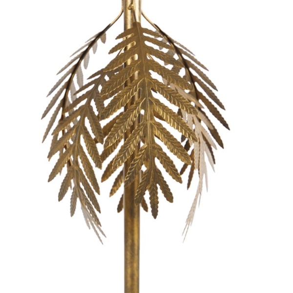 Vloerlamp goud 145 cm met zwarte velours kap 50 cm - botanica