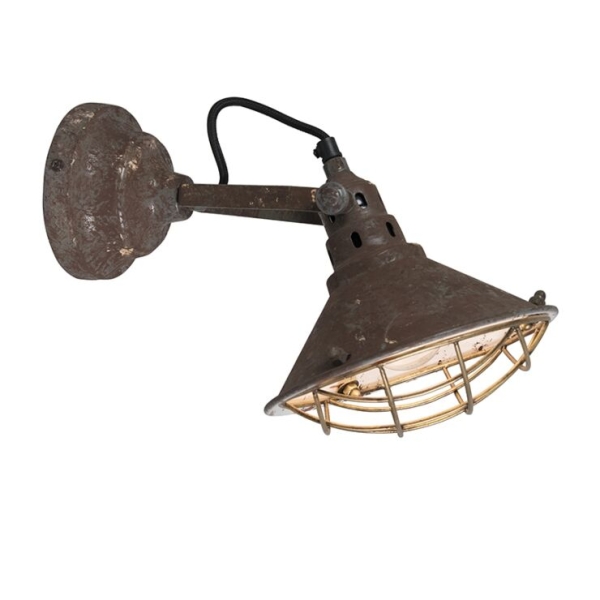 Vintage wand- en plafondlamp bruin kantelbaar - barrack
