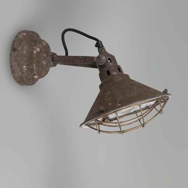 Vintage wand- en plafondlamp bruin kantelbaar - barrack