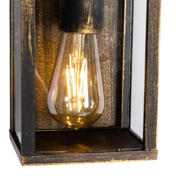 Vintage wandlamp antiek goud 38 cm 2-lichts ip44 - charlois
