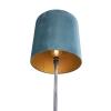 Vloerlamp antiek grijs velours kap blauw 40 cm - simplo