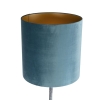 Vloerlamp antiek grijs velours kap blauw 40 cm - simplo