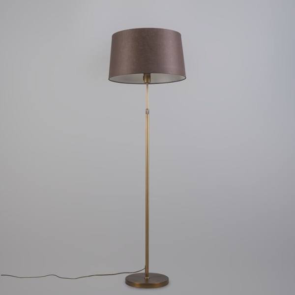 Vloerlamp brons met bruine kap 45 cm verstelbaar - parte