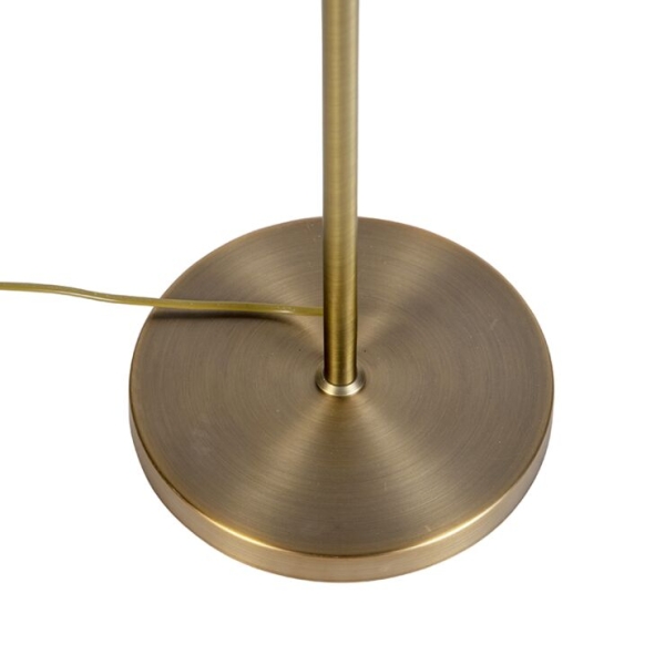 Vloerlamp brons met linnen kap wit 45 cm verstelbaar - parte