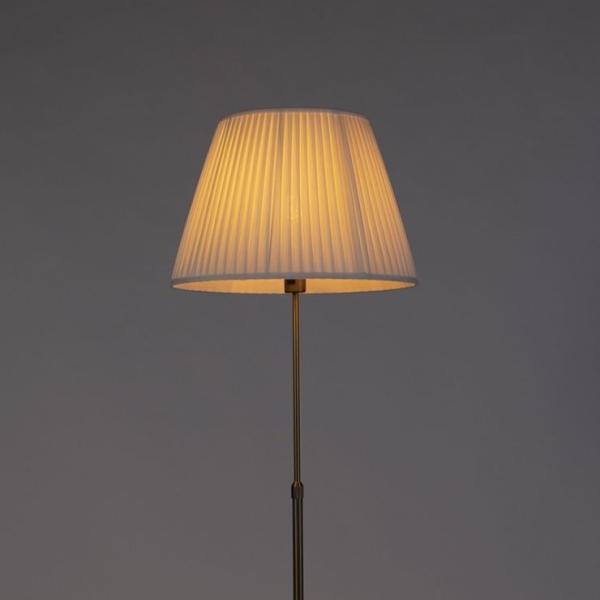 Vloerlamp brons met plisse kap crème 45 cm verstelbaar - parte