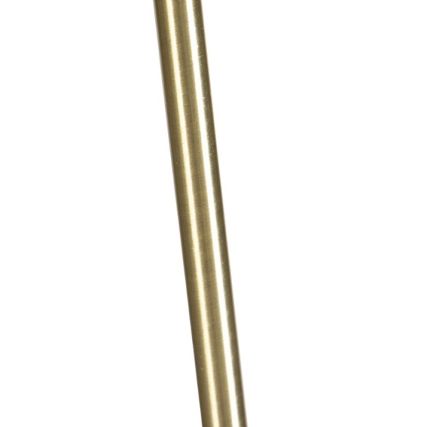 Vloerlamp goud/messing met linnen kap taupe 45 cm - parte