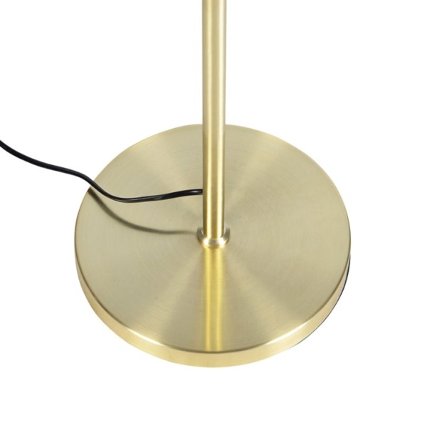 Vloerlamp goud/messing met velours kap taupe 40/40 cm - parte