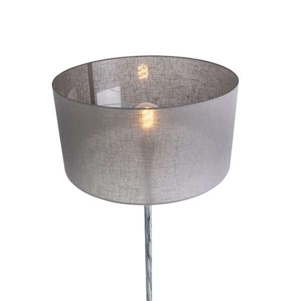 Vloerlamp grijs met grijze kap 50 cm - simplo