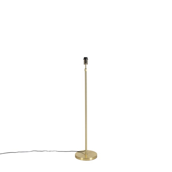 Vloerlamp verstelbaar goud met boucle kap taupe 35 cm - parte