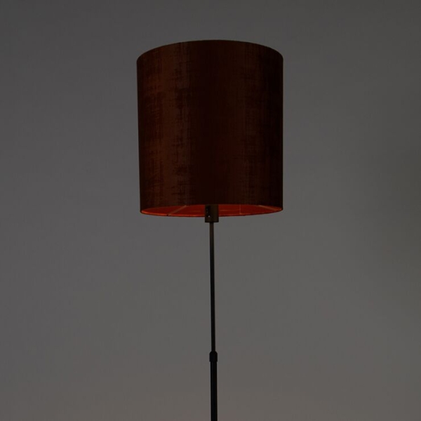 Vloerlamp zwart kap rood 40 cm verstelbaar - parte