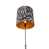 Vloerlamp zwart kap zebra dessin 40 cm verstelbaar - parte