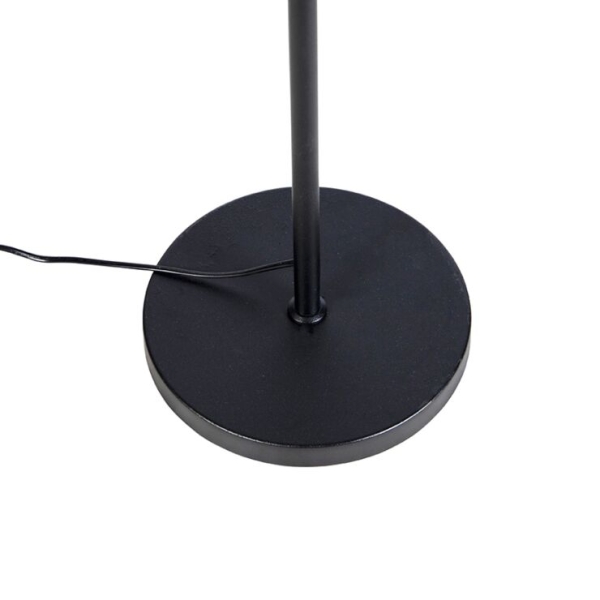 Vloerlamp zwart kap zwart 40 cm verstelbaar - parte