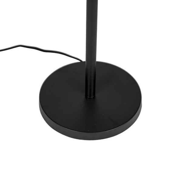 Vloerlamp zwart met boucle kap taupe 35 cm - simplo