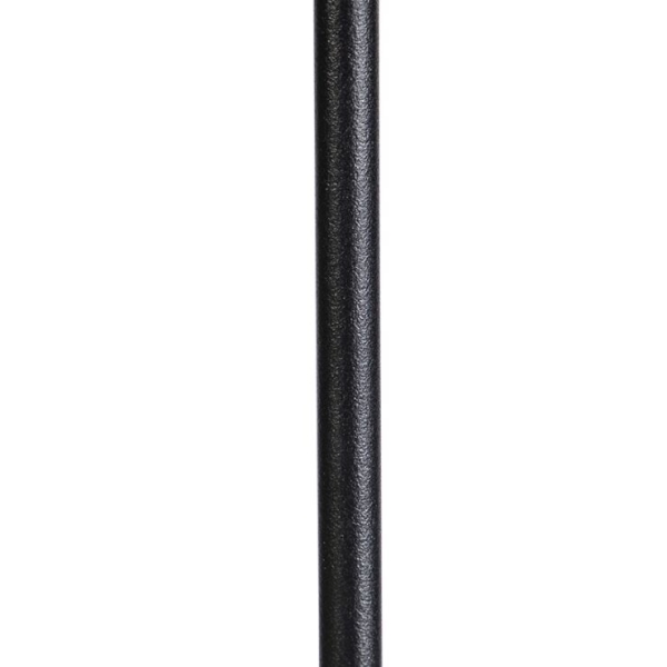 Vloerlamp zwart met donkergrijze linnen kap 45 cm - parte