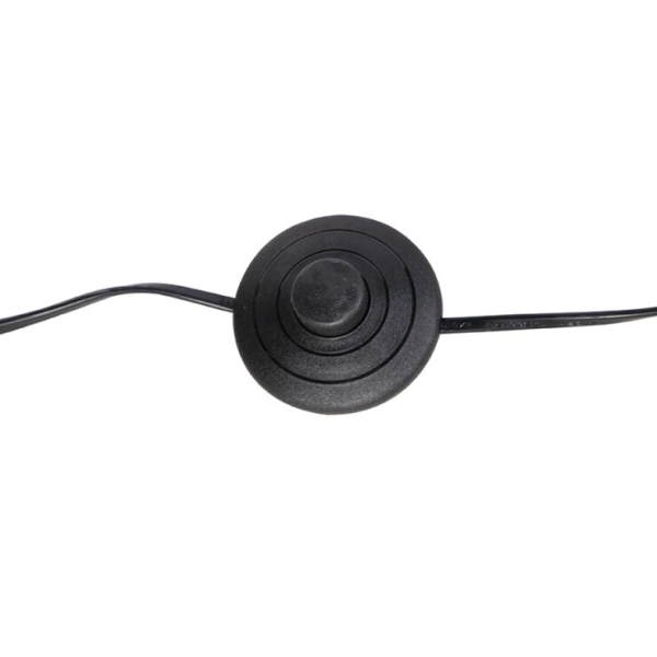 Vloerlamp zwart met linnen kap wit 45cm - classico