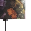 Vloerlamp zwart met velours kap bloemen 35 cm - parte