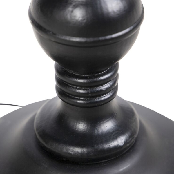 Vloerlamp zwart met velours kap taupe 55 cm - classico