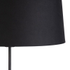 Vloerlamp zwart met zwarte kap 45 cm verstelbaar - parte