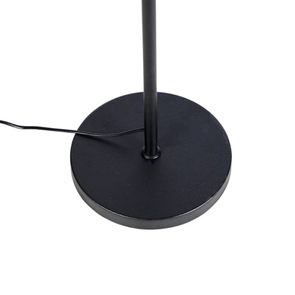 Vloerlamp zwart met zwarte kap 45 cm verstelbaar - parte