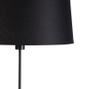 Vloerlamp zwart met zwarte linnen kap 45cm verstelbaar - parte