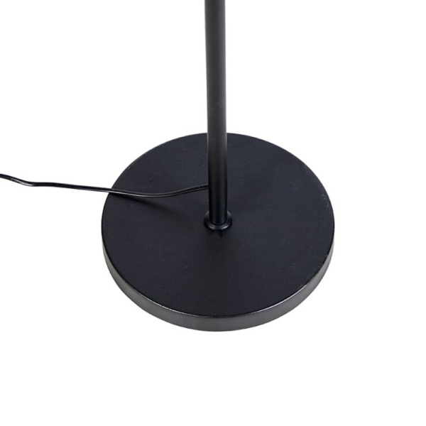 Vloerlamp zwart verstelbaar met kap lichtgrijs 50 cm - parte