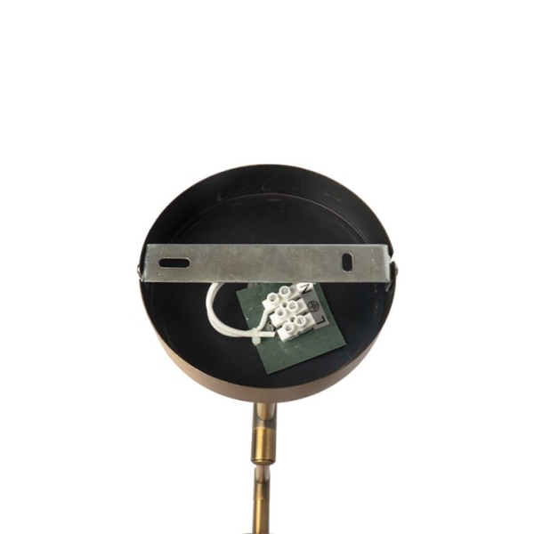 Wandlamp brons met witte kap en verstelbare arm - ladas deluxe
