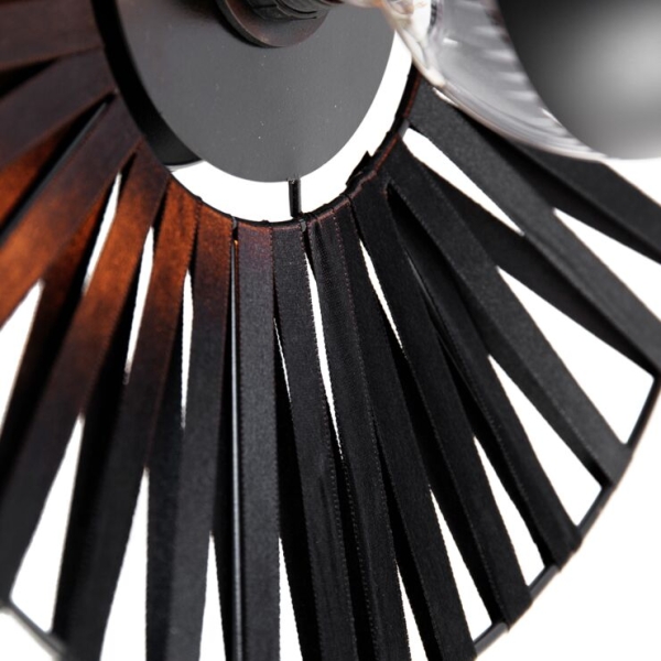 Wandlamp zwart 40 cm incl. G125 kopspiegel zwart dimbaar - leia